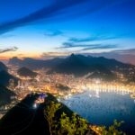 Rio de Janeiro at night with Urca, Corcovado and Guanabara Bay - Rio de Janeiro, Brazil