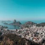 landscape rio de janeiro surrounded by sea blue sky brazil