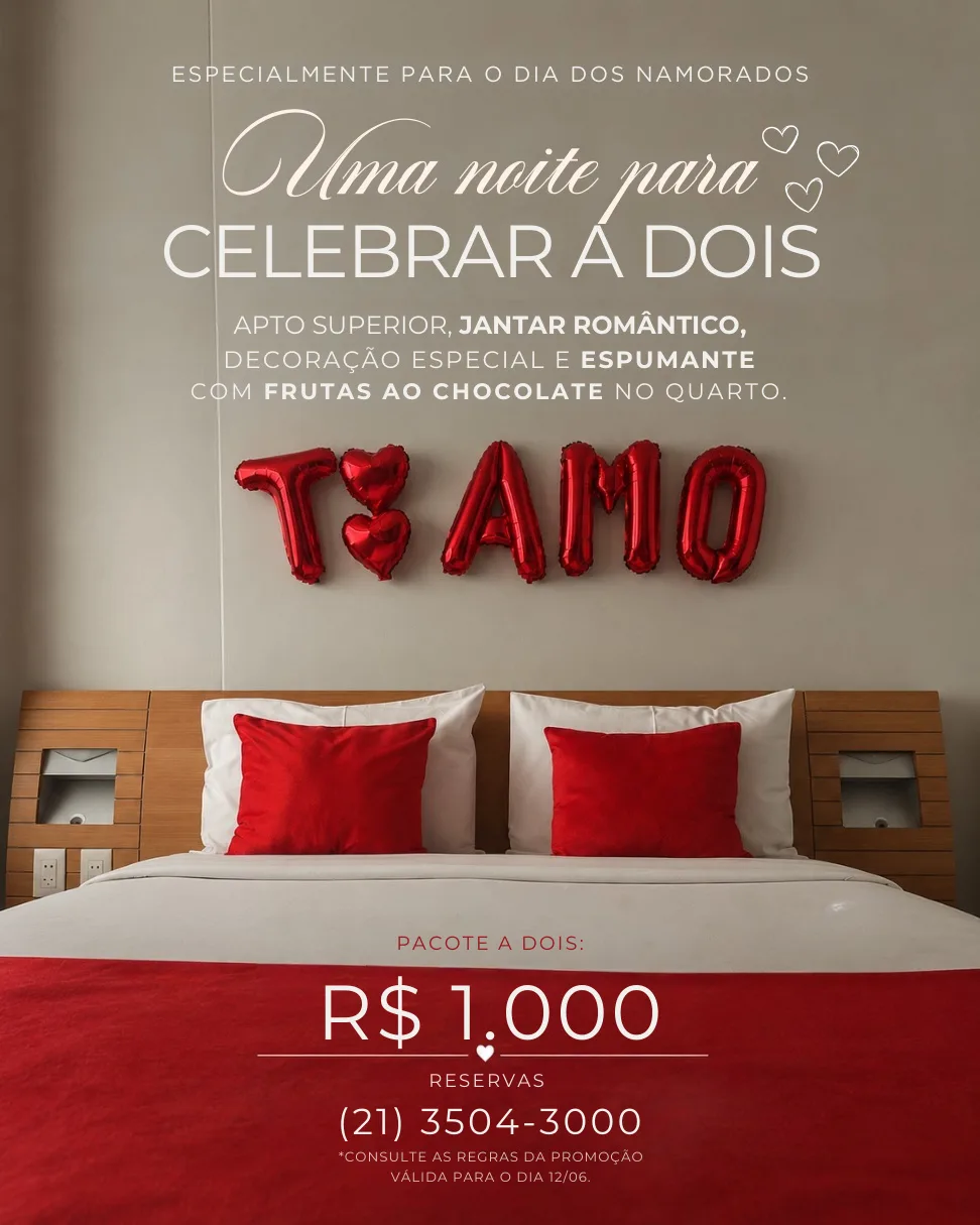 Pacote romântico com hospedagem no Regency Barra Hotel