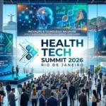 Imagem conceitual de tecnologia aplicada a saude, ilustrando a sexta edicao do HealthTech Summit Rio no Centro de Convencoes RB1, no Centro do Rio de Janeiro