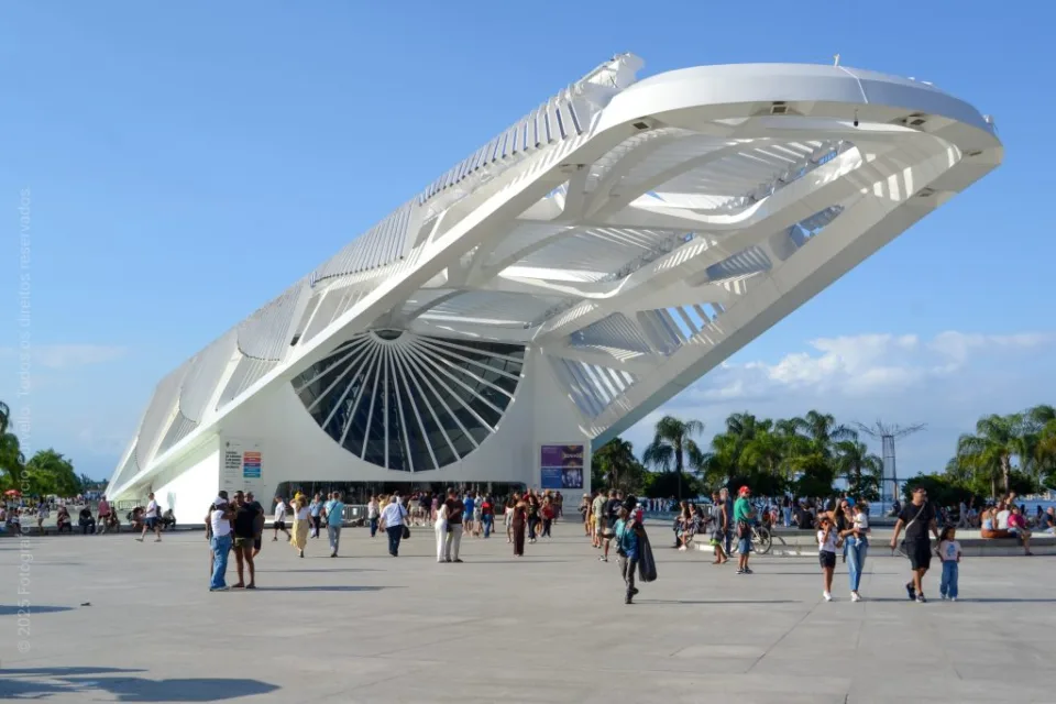 Público em atividade do Brasil Futures Forum no Museu do Amanhã, na região portuária do Rio de Janeiro