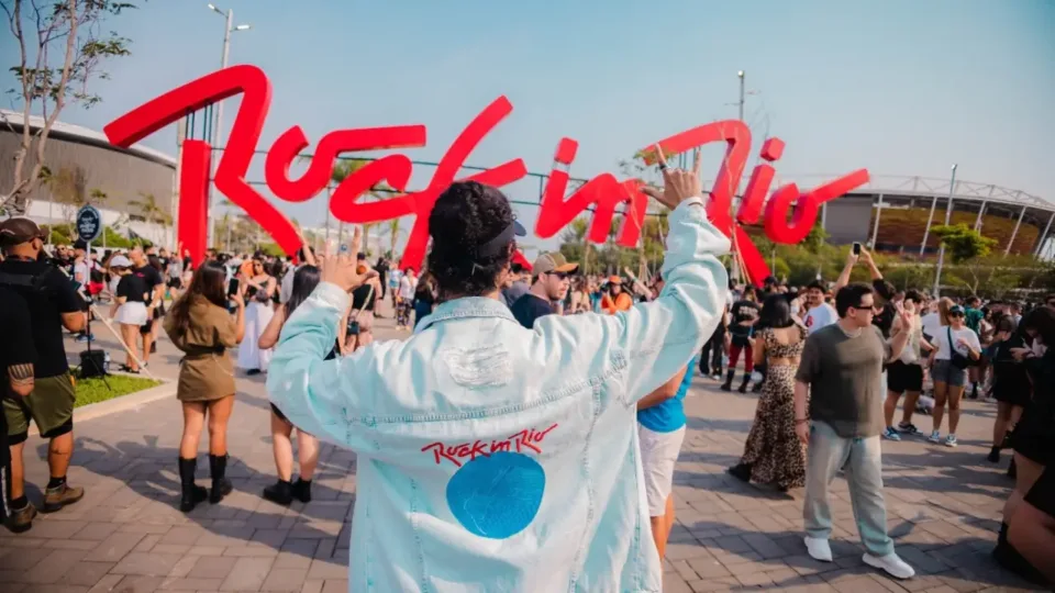 Arte de divulgação com as datas do Rock in Rio 2026, festival que acontece na Cidade do Rock, no Rio de Janeiro