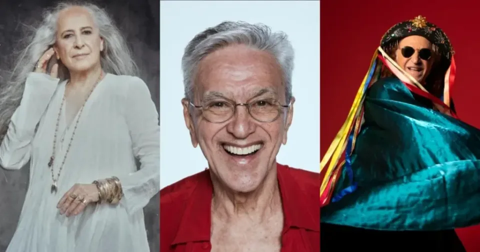 Maria Bethânia, Caetano Veloso e Alceu Valença, atrações do festival Clássicos do Brasil 2026, na Marina da Glória