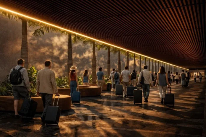 Conector entre os terminais 1 e 2 do Aeroporto Internacional Tom Jobim, onde ficará a recepção do novo hotel do RIOgaleão