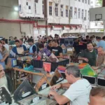 Feira de vinil Gira Música, que ocupa o CIEP Tancredo Neves, no Catete, no Rio de Janeiro