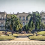 Fachada do Museu Nacional/UFRJ, no Palácio de São Cristóvão, na Quinta da Boa Vista, no Rio de Janeiro