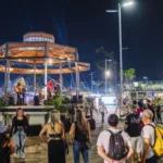 Cenografia da Rota 85, espaço temático da Cidade do Rock no Rock in Rio, no Rio de Janeiro
