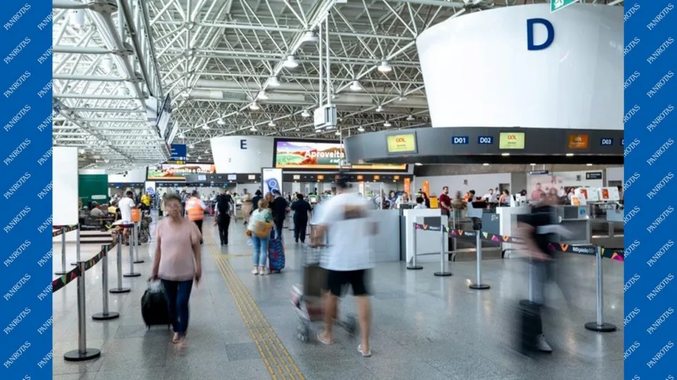 Vista do terminal de passageiros do Aeroporto Internacional do Galeão, no Rio de Janeiro