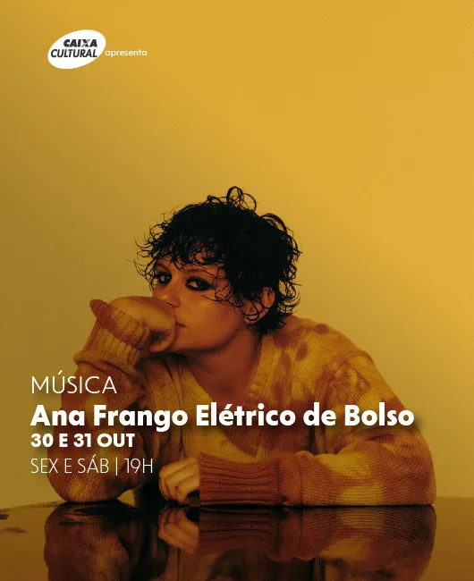 Arte oficial do show Ana Frango Elétrico de Bolso na CAIXA Cultural Rio