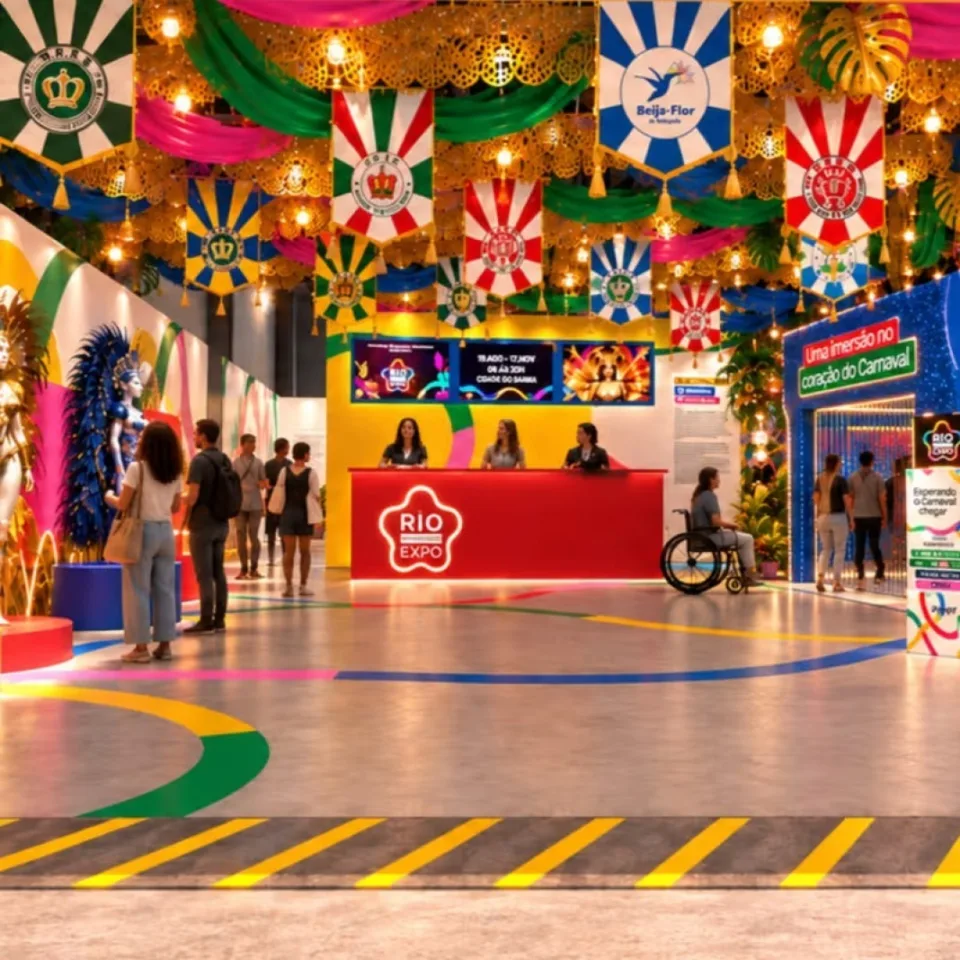 Arte da exposição Rio Carnaval Expo, que abre em 29 de outubro na Cidade do Samba, no Rio