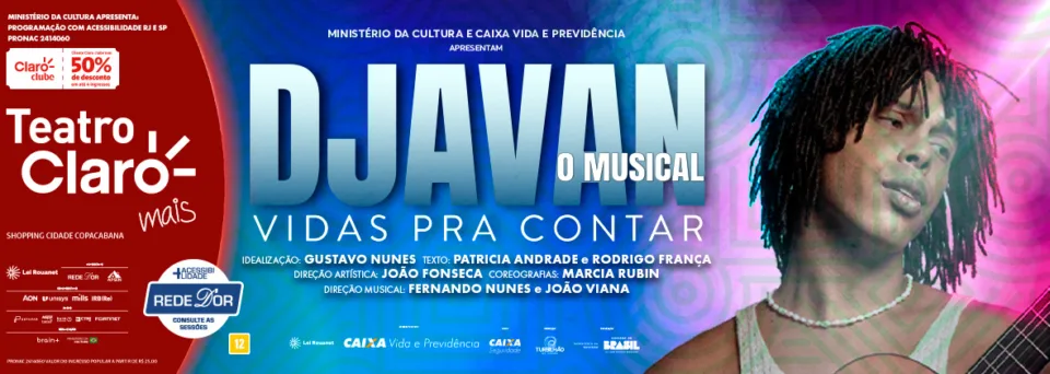 Arte oficial de Djavan – O Musical: Vidas pra Contar