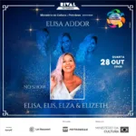 Arte de divulgação do show “Elisa, Elis, Elza & Elizeth”, de Elisa Addor, no Teatro Rival Petrobras