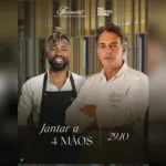 Chefs Jérôme Dardillac e João Diamante em arte do jantar a quatro mãos no Fairmont Rio Copacabana em 29 de outubro