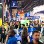 Feira da cadeia da construção civil no Riocentro, onde a Feicon Rio acontece de 6 a 8 de outubro de 2026