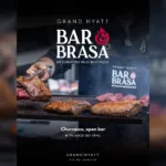 Arte do Bar & Brasa do Grand Hyatt Rio de Janeiro com cortes de carne na grelha