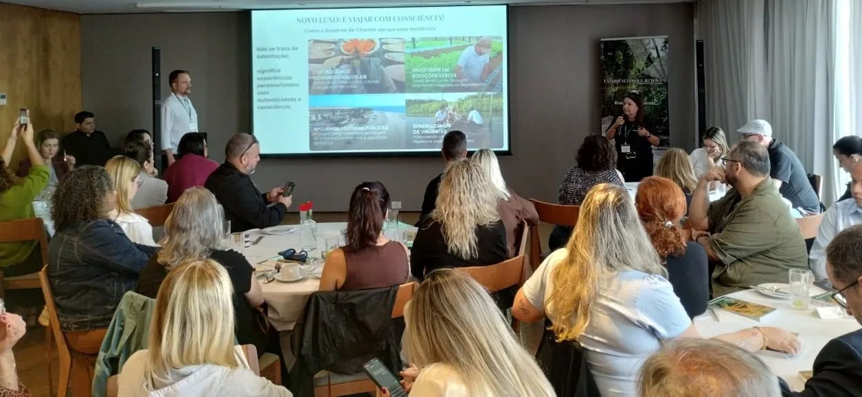 Apresentação da Roteiros de Charme para profissionais do trade turístico no Hotel Emiliano, no Rio de Janeiro