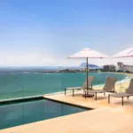 Piscina do Windsor California com vista para a Praia de Copacabana