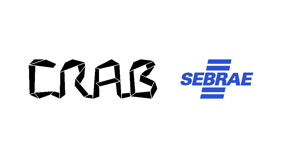 Logotipos do Centro de Referência do Artesanato Brasileiro (CRAB) e do Sebrae