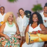 Arte de divulgação da roda de samba Só Damas, Só Mangueira!, do Sesc RJ