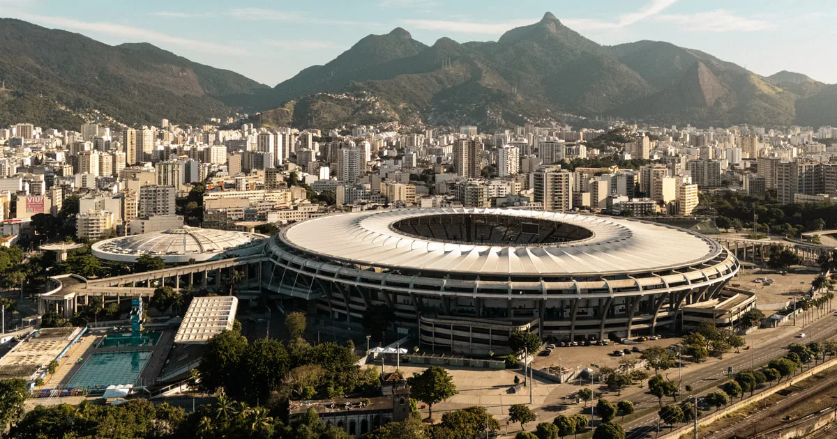 Vista aérea do Estádio do Maracanã, na Zona Norte do Rio de Janeiro