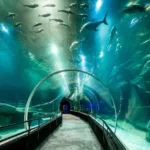 Crianças observam peixes em tanque do AquaRio, aquário marinho na Gamboa, Zona Portuária do Rio de Janeiro